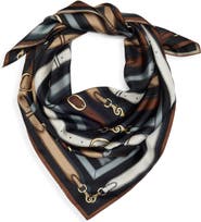 COACH Multi Belt Print Silk Square Scarf
