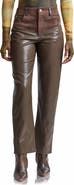 Avec Les Filles High Waist Yoke Slim Faux Leather Pants