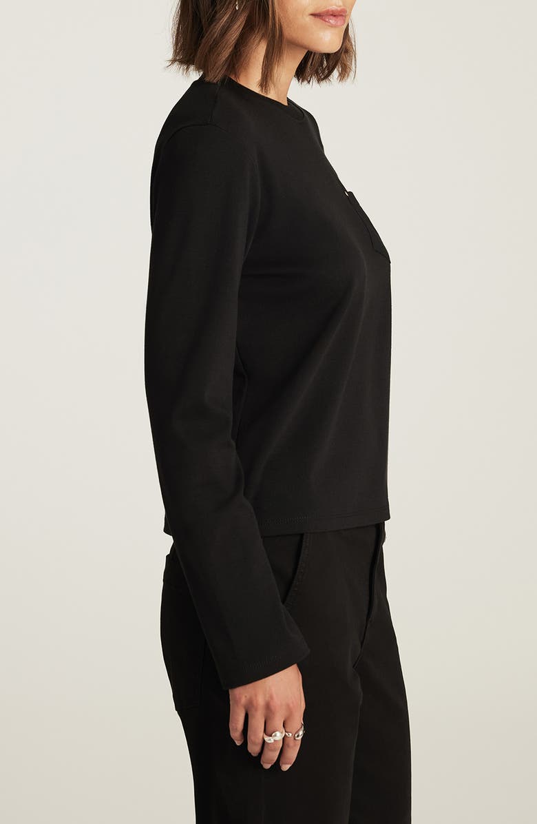 Mavi Jeans Long Sleeve Pocket T-Shirt, Alternate, color, Black