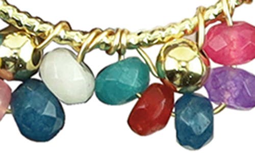 Panacea Multicolor Beaded Flower Circle Drop Earrings