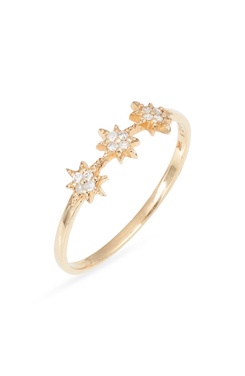Anzie North Star Trio Ring, Main, color, Clear