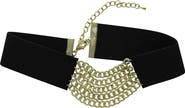 OLIVIA WELLES Samara Faux Suede & Chain Choker