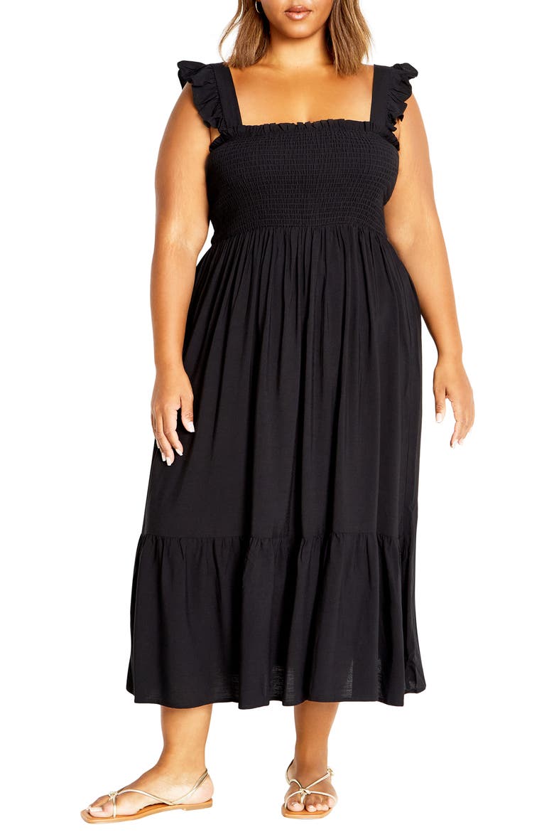Oasis Maxi Sundress, Main, color, BLACK