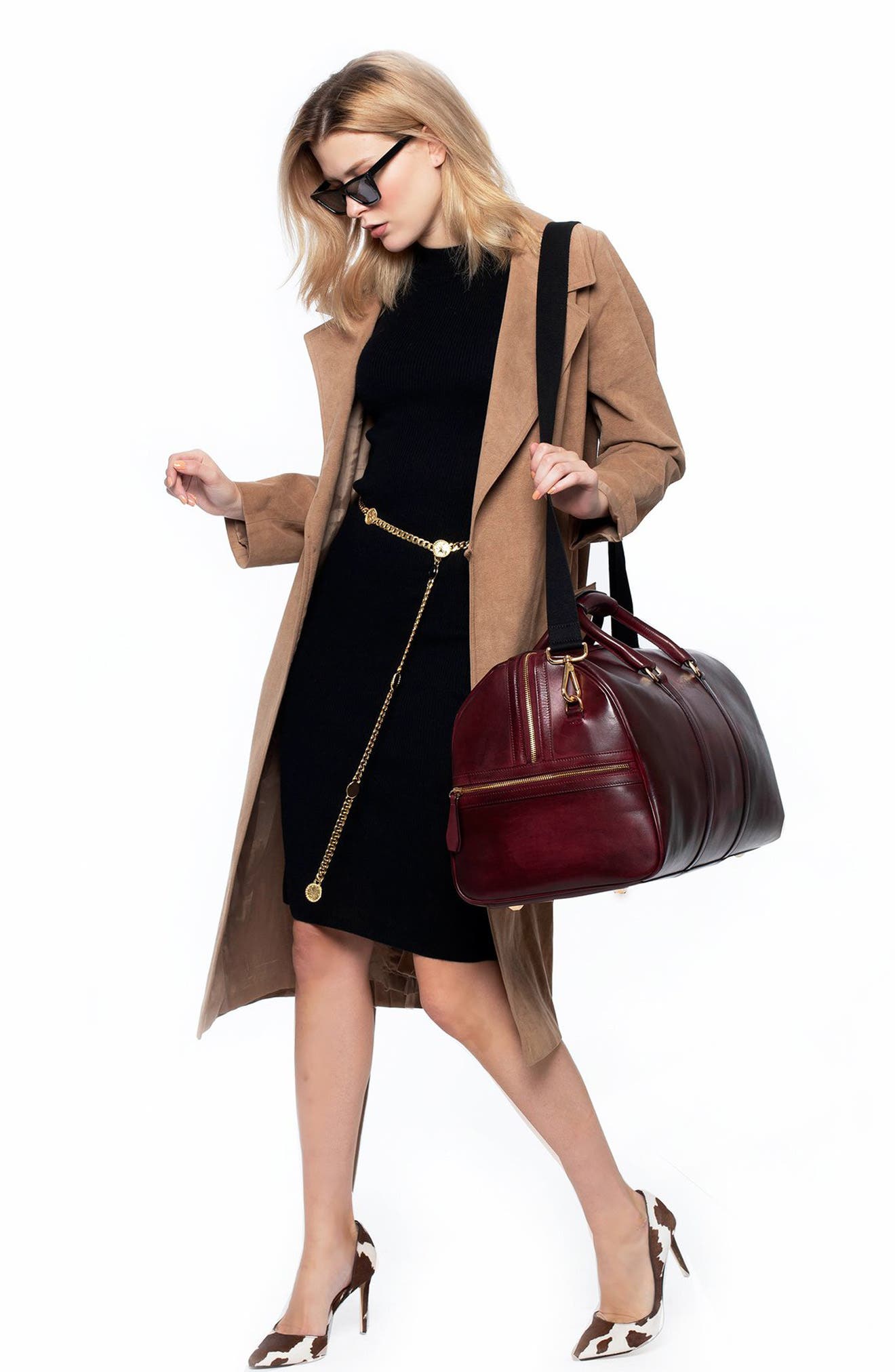 Executive Leather Duffle, Alternate, color, OXBLOOD