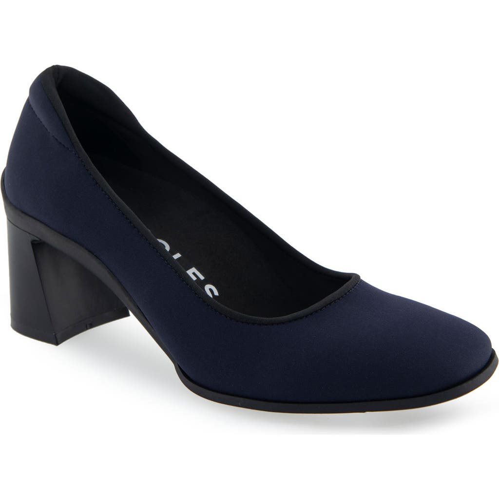 Aerosoles Casta Dress-pump-mid Heel In Navy Stretch Gabardine