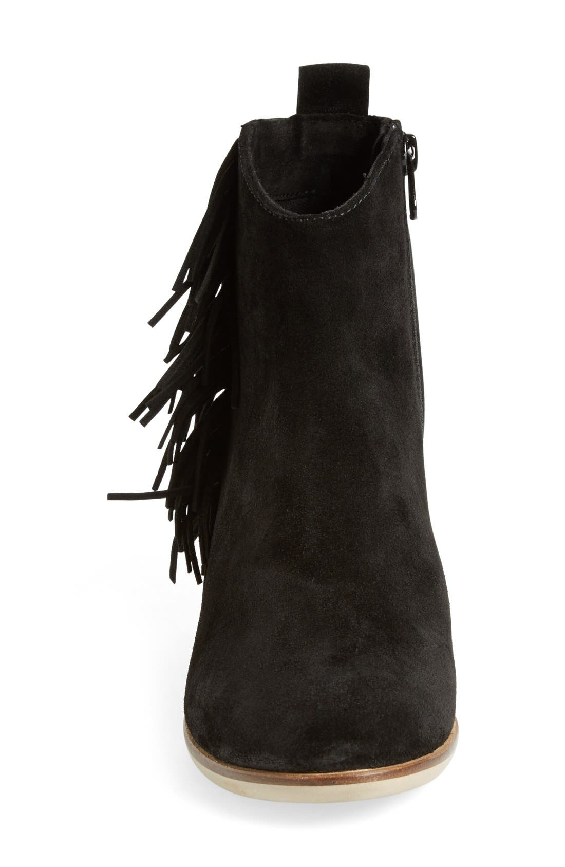 'Estrella' Fringe Boot, Alternate, color, BLACK