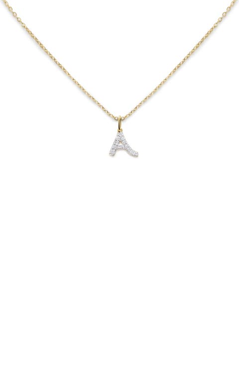 Lab Created Diamond Initial Pendant Necklace (Online Trunk Show)