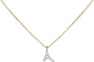 Monica Vinader Lab Created Diamond Initial Pendant Necklace