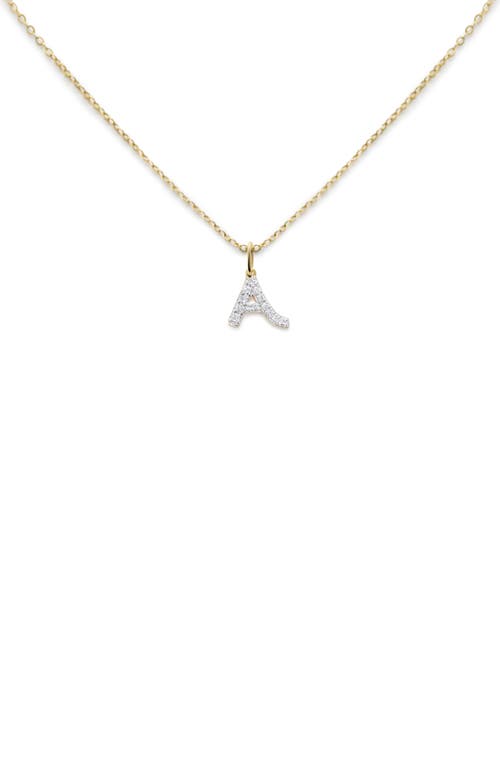 Monica Vinader Lab Created Diamond Initial Pendant Necklace In 14kt Solid Gold - A