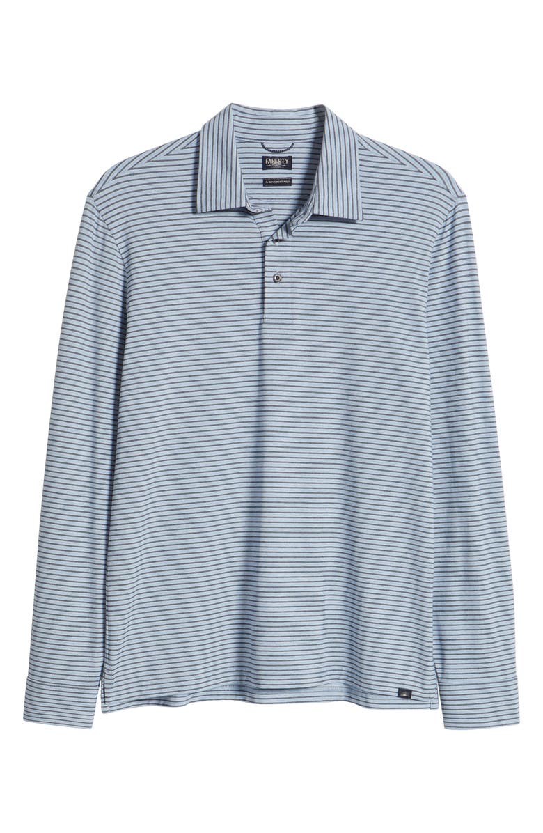 Faherty Movement Stripe Long Sleeve Polo, Alternate, color, 