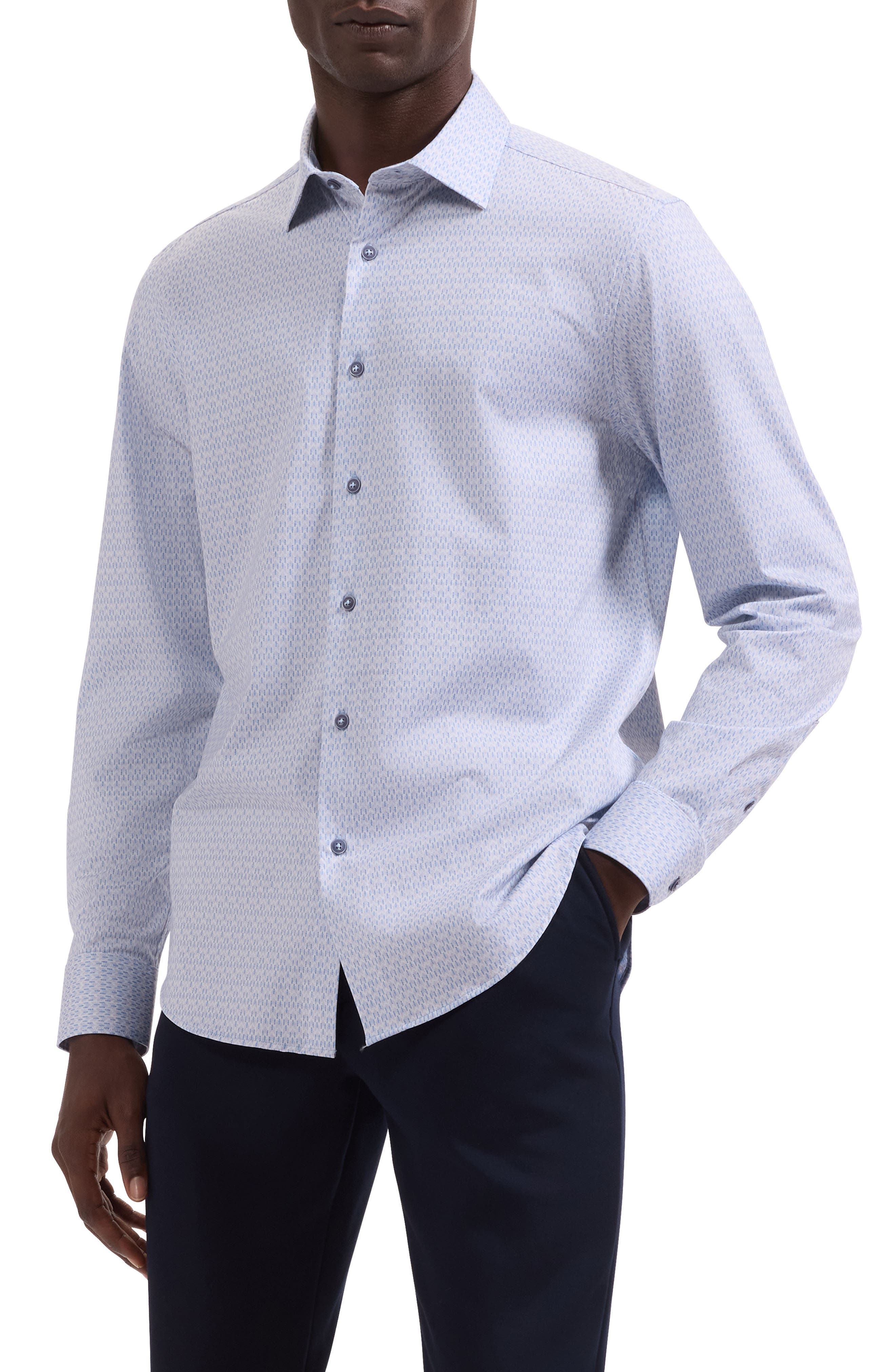 Jimmy OoohCotton Dash Print Button-Up Shirt