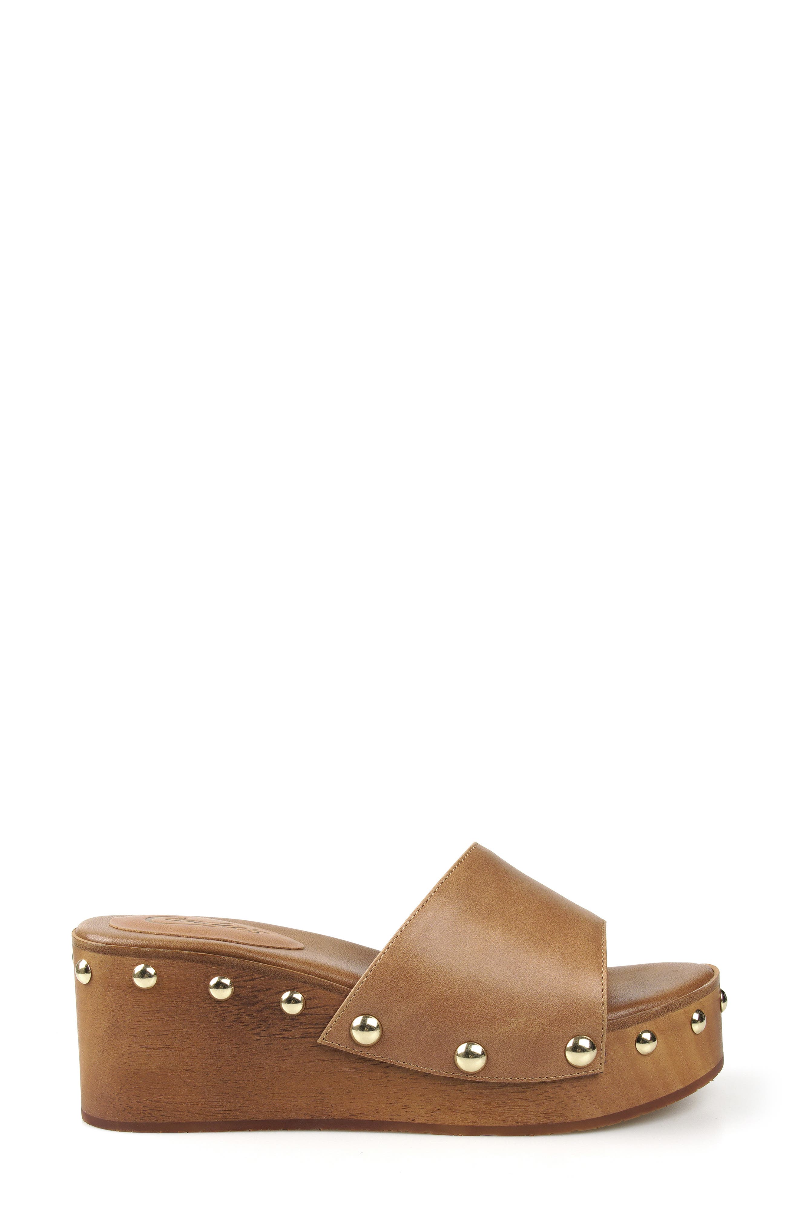 Jewell Platform Wedge Slide Sandal, Alternate, color, TAN LEATHER