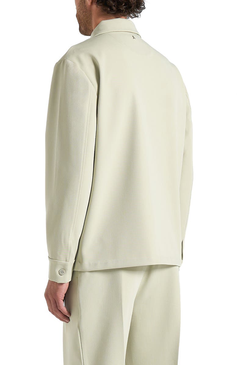 Manière De Voir Leo Hatched Tailored Overshirt, Alternate, color, Sage