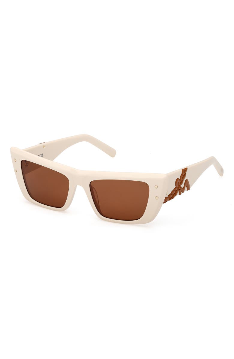 MCM 52mm Cat Eye Sunglasses, Alternate, color, Ivory / Roviex
