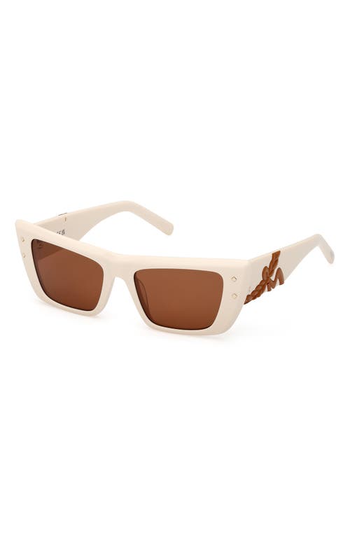 Mcm Roviex Cat Eye Ladies Sunglasses Mw0021 25j 52 In White
