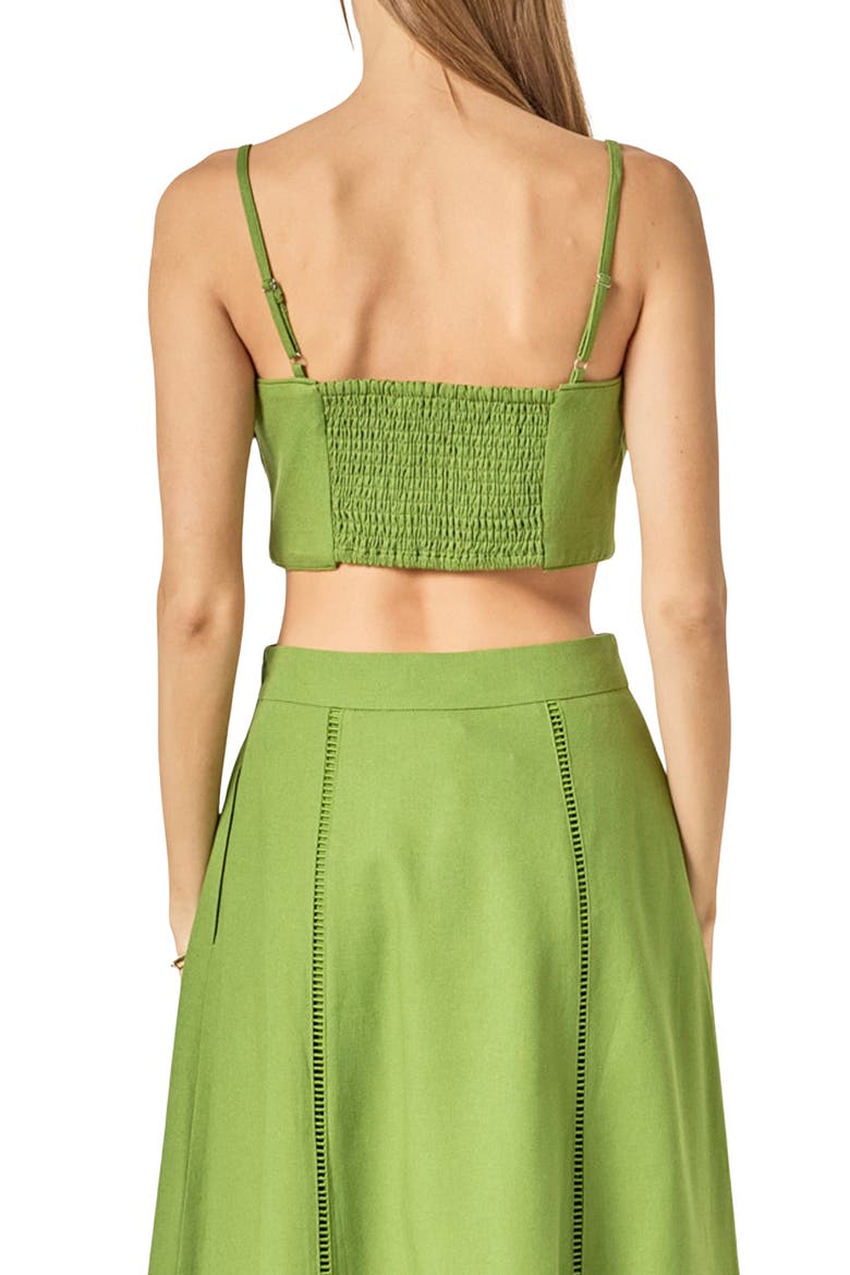 Embroidered Palm Crop Top, Alternate, color, GREEN