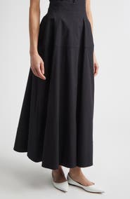Lela Rose Cotton Blend Stretch Poplin Skirt