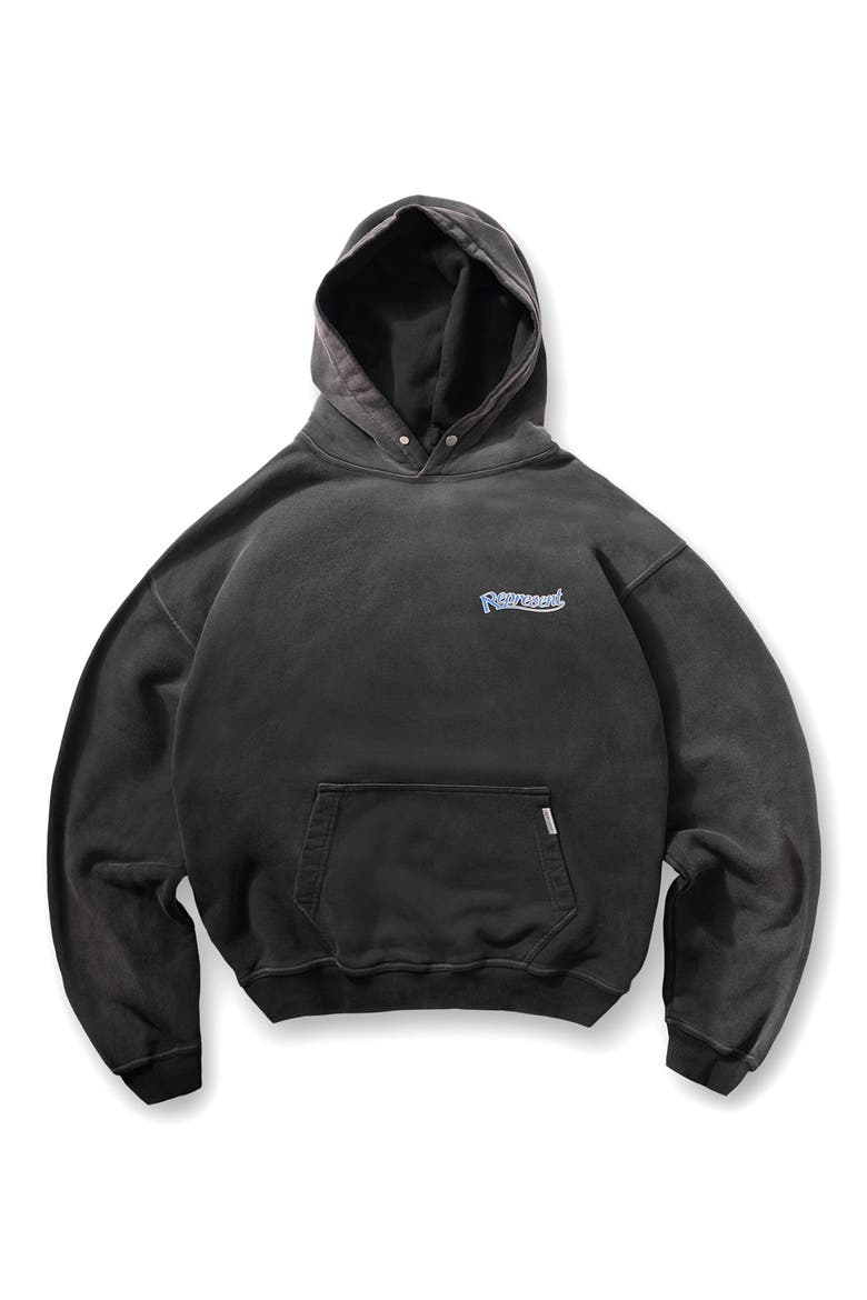 Showcasing Graphic Hoodie, Alternate, color, STAINED BLACK