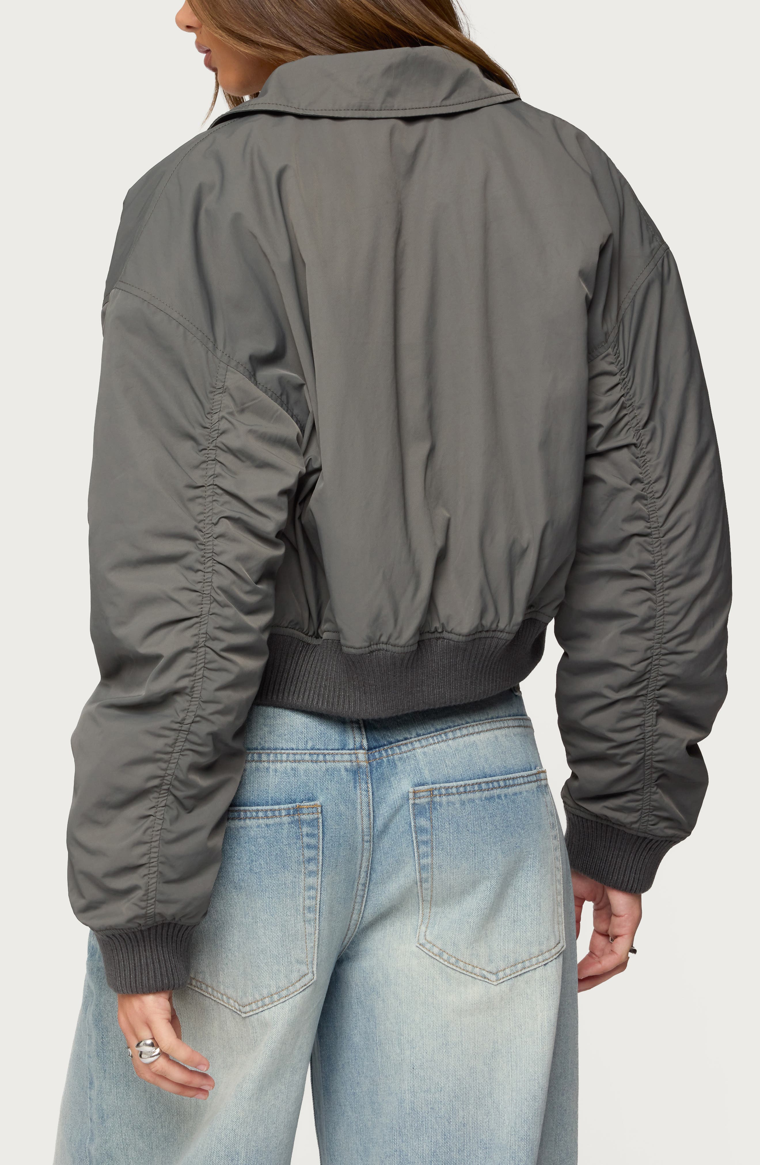 Dolan Oversize Ruched Sleeve Bomber - image 2