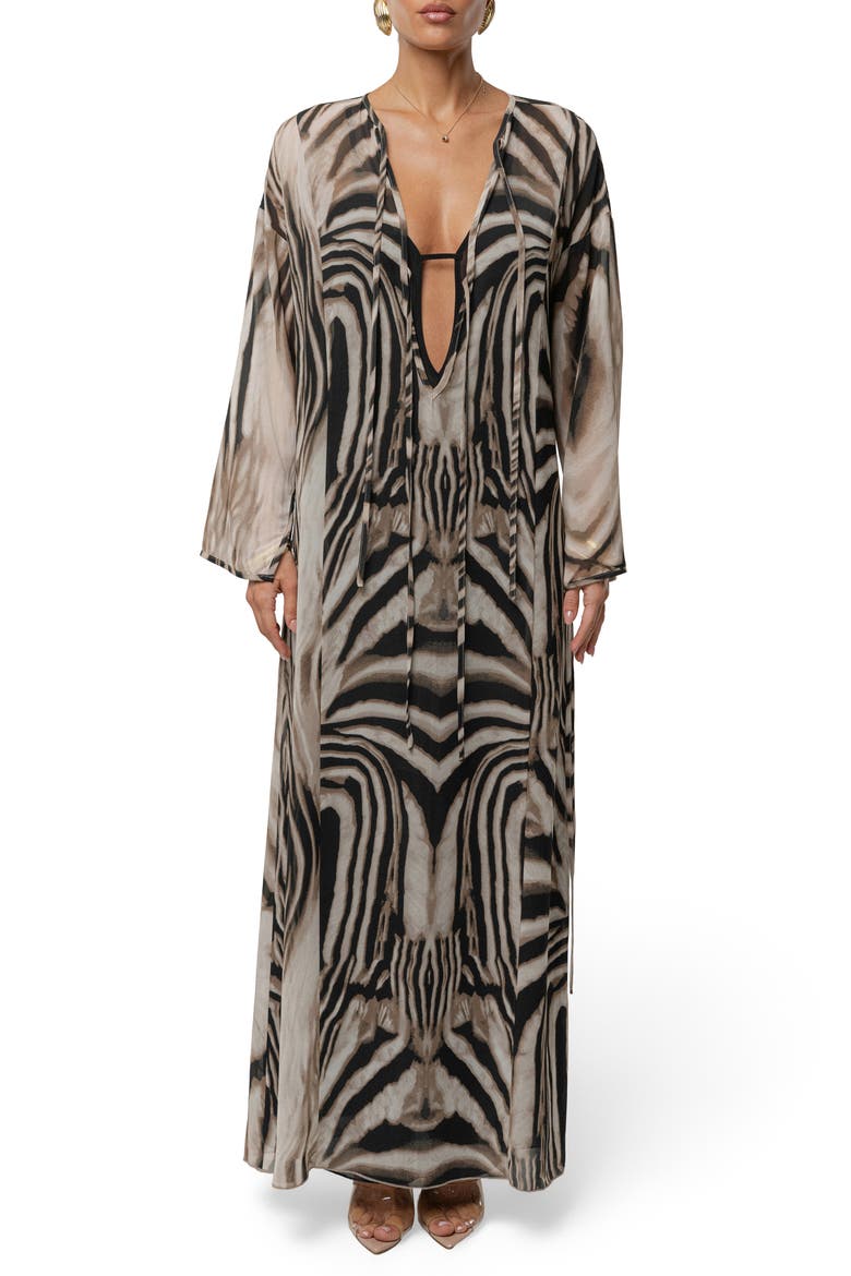 New Vista Long Sleeve Maxi Dress, Main, color, BLACK