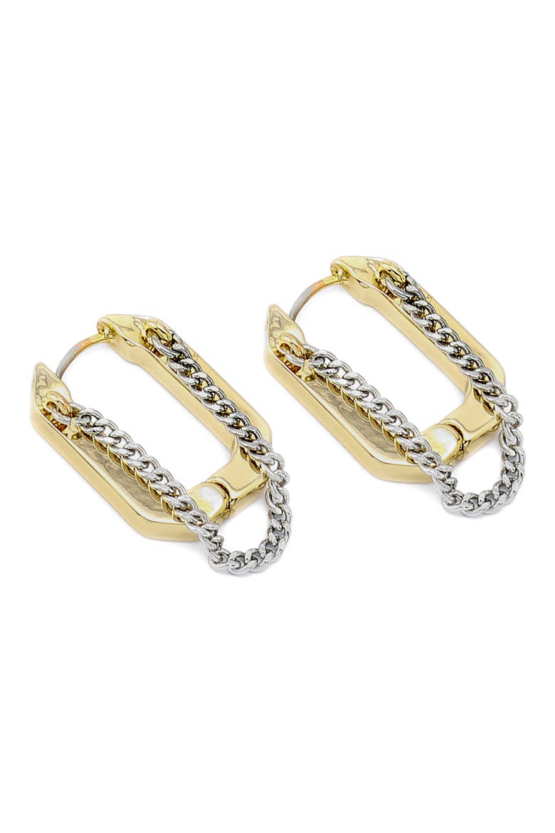 Hexagon Swag Hoop Earrings, Main, color, GOLD/ RHODIUM