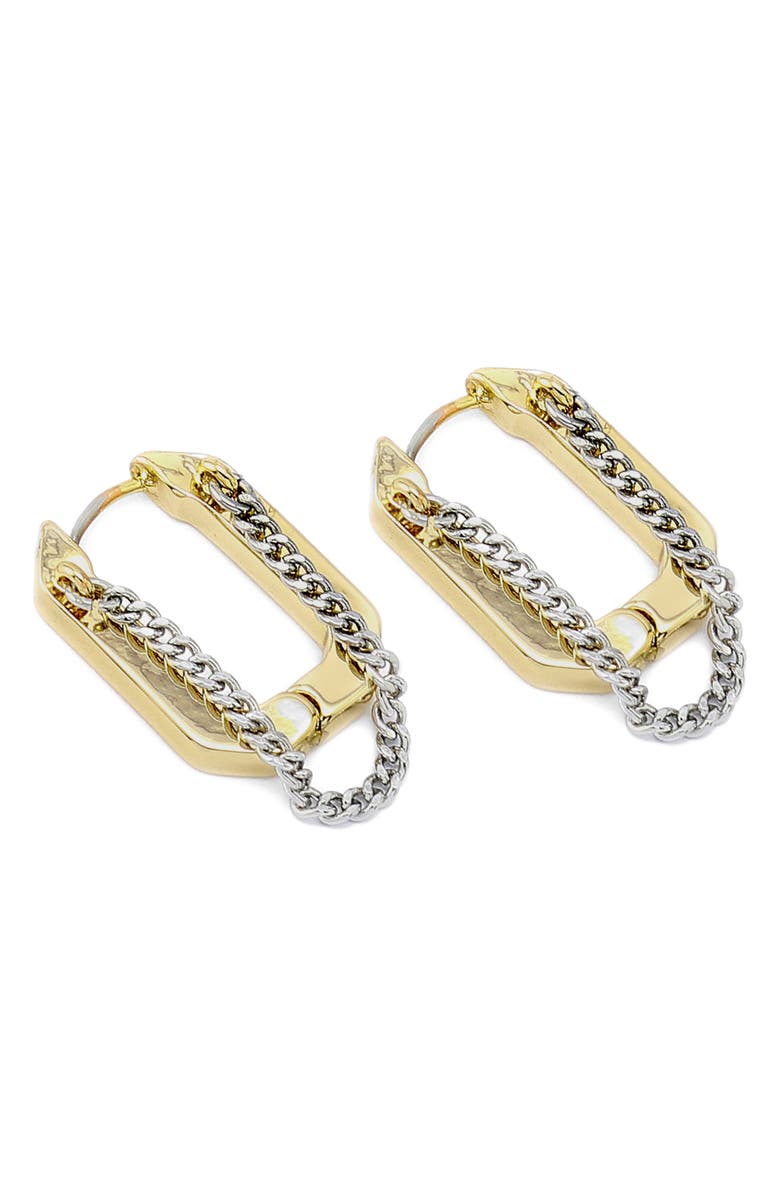 AllSaints Hexagon Swag Hoop Earrings, Main, color,