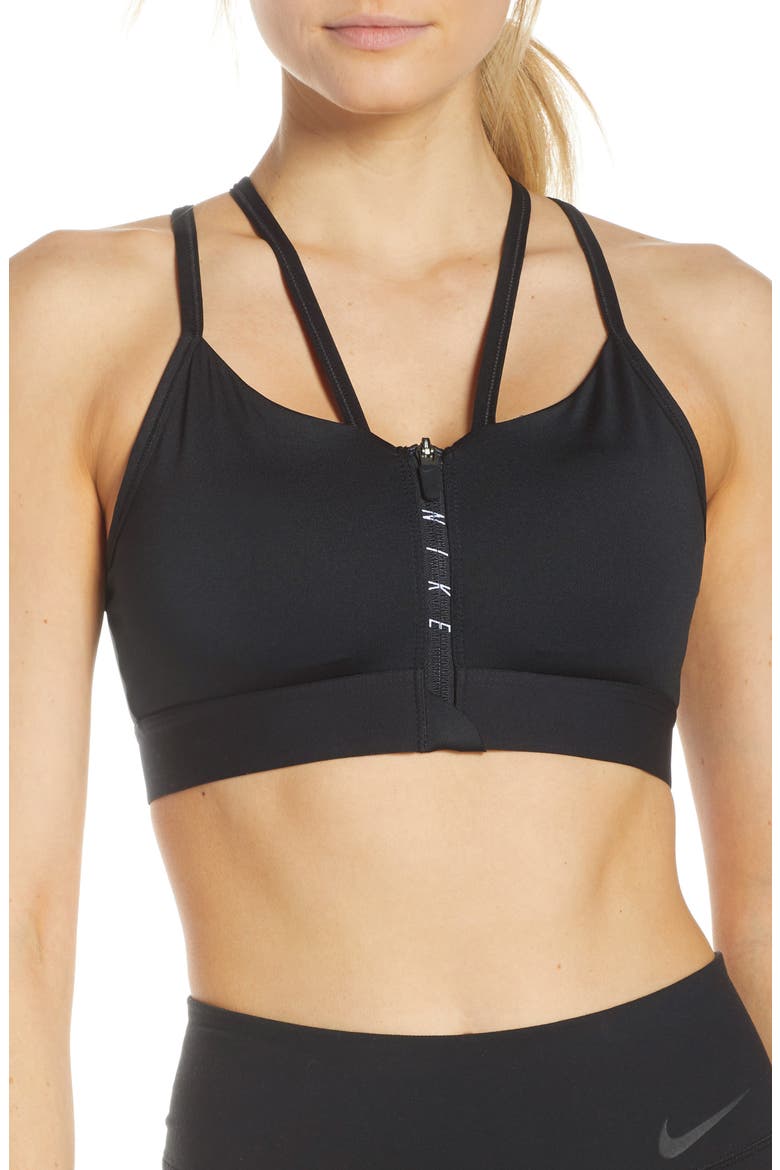 Indy Sports Bra, Main, color, BLACK/ BLACK/ WHITE
