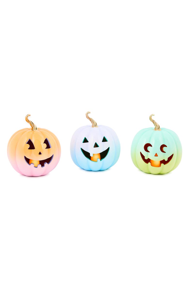 MACKENZIE CHILDS Trick or Treat Set of 3 Illuminated Jack O' Lanterns, Alternate, color, 