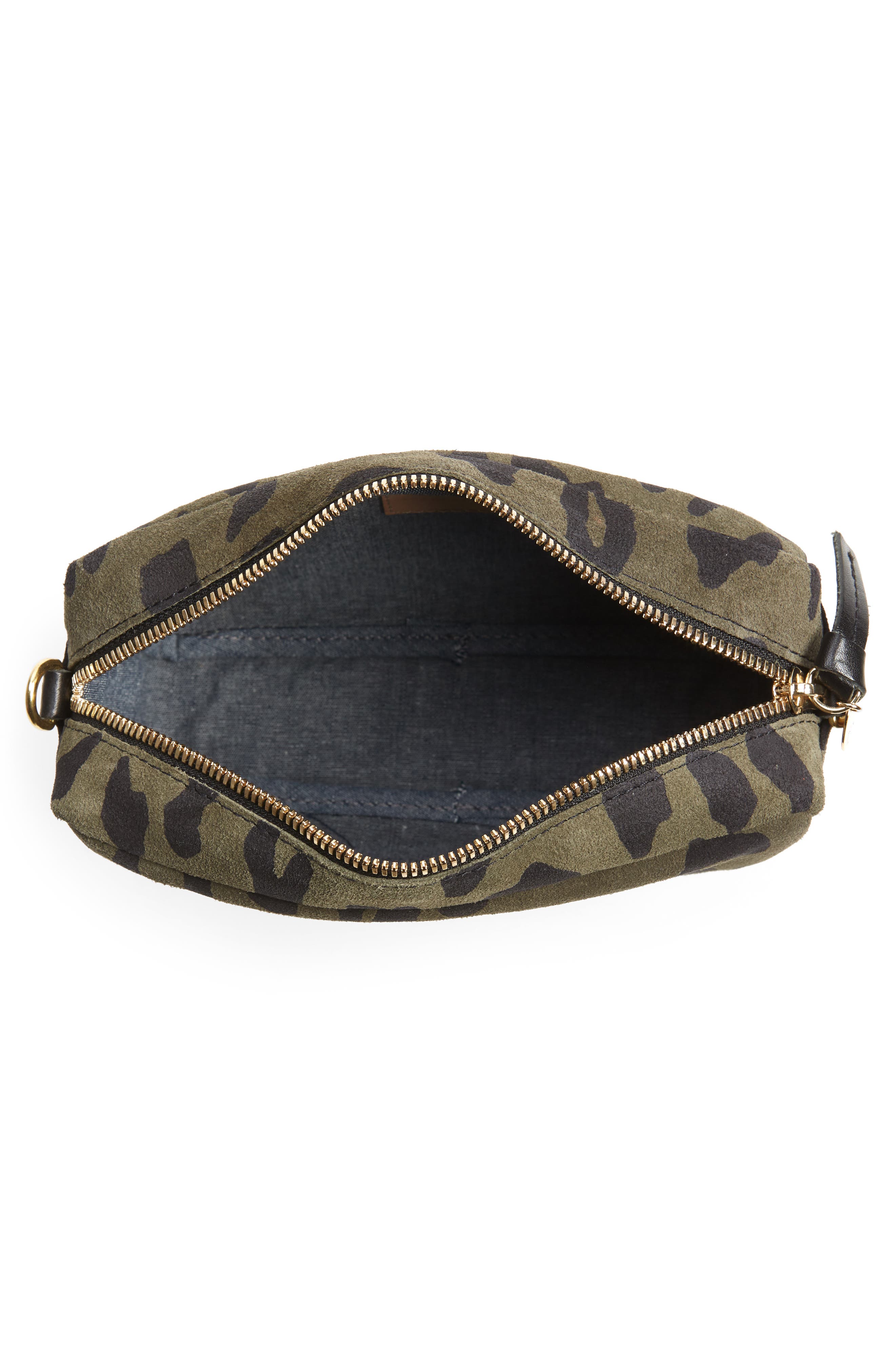 Midi Leopard Print Leather Shoulder Bag, Alternate, color, ARMY PABLO CAT