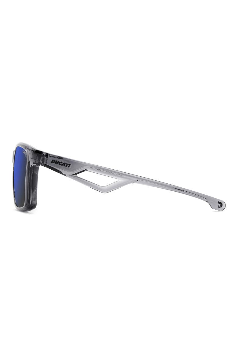 x Ducati 56mm Rectangular Sunglasses, Alternate, color, GREY/ BLUE SKY