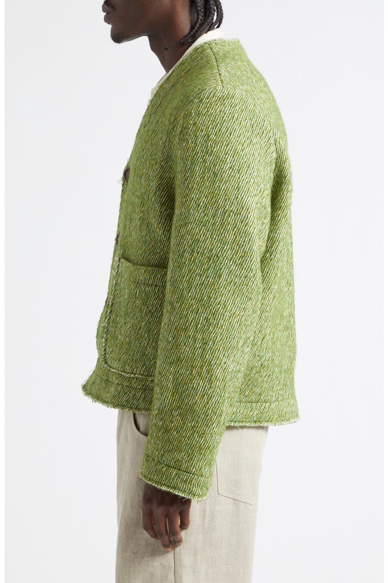 Pavel Fray Edge Cotton & Virgin Wool Cardigan, Alternate, color, ERUCA GREEN TWILL