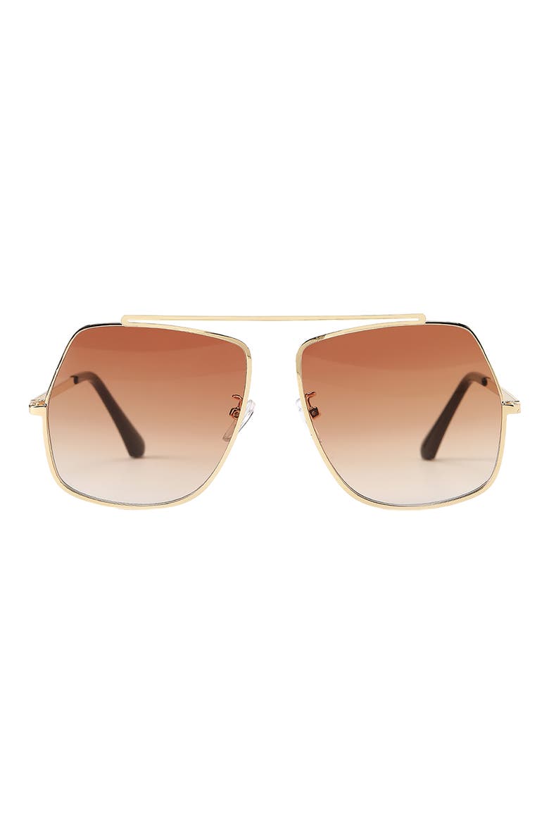 Sofia 54mm Geometric Aviator Sunglasses, Main, color, TAN/ GOLD