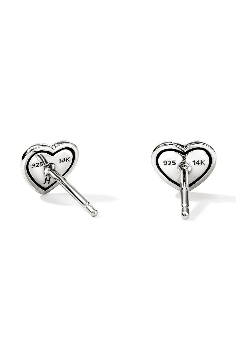 Essentials Heart Stud Earrings, Alternate, color, SILVER