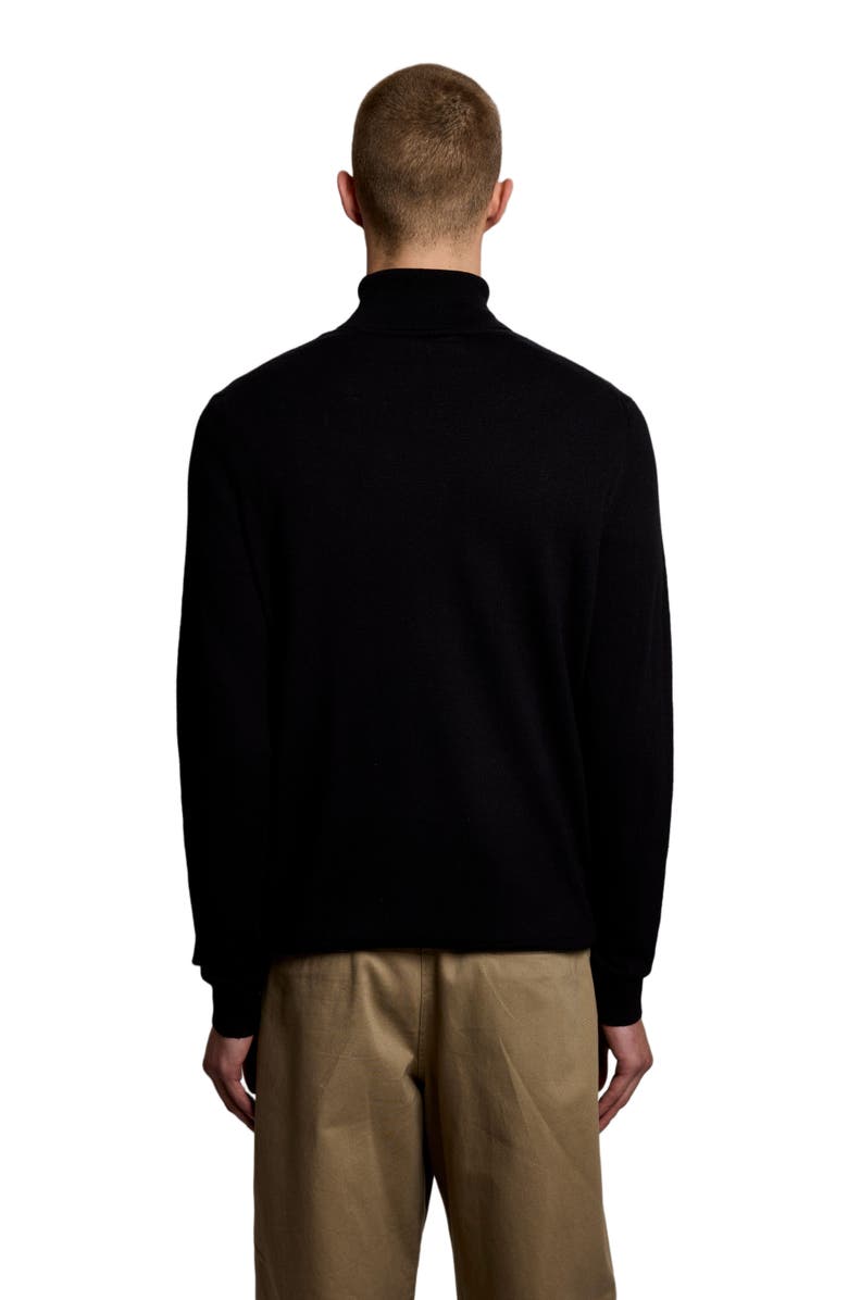 Lyle & Scott Cotton Merino Turtleneck Sweater, Alternate, color, Jet Black