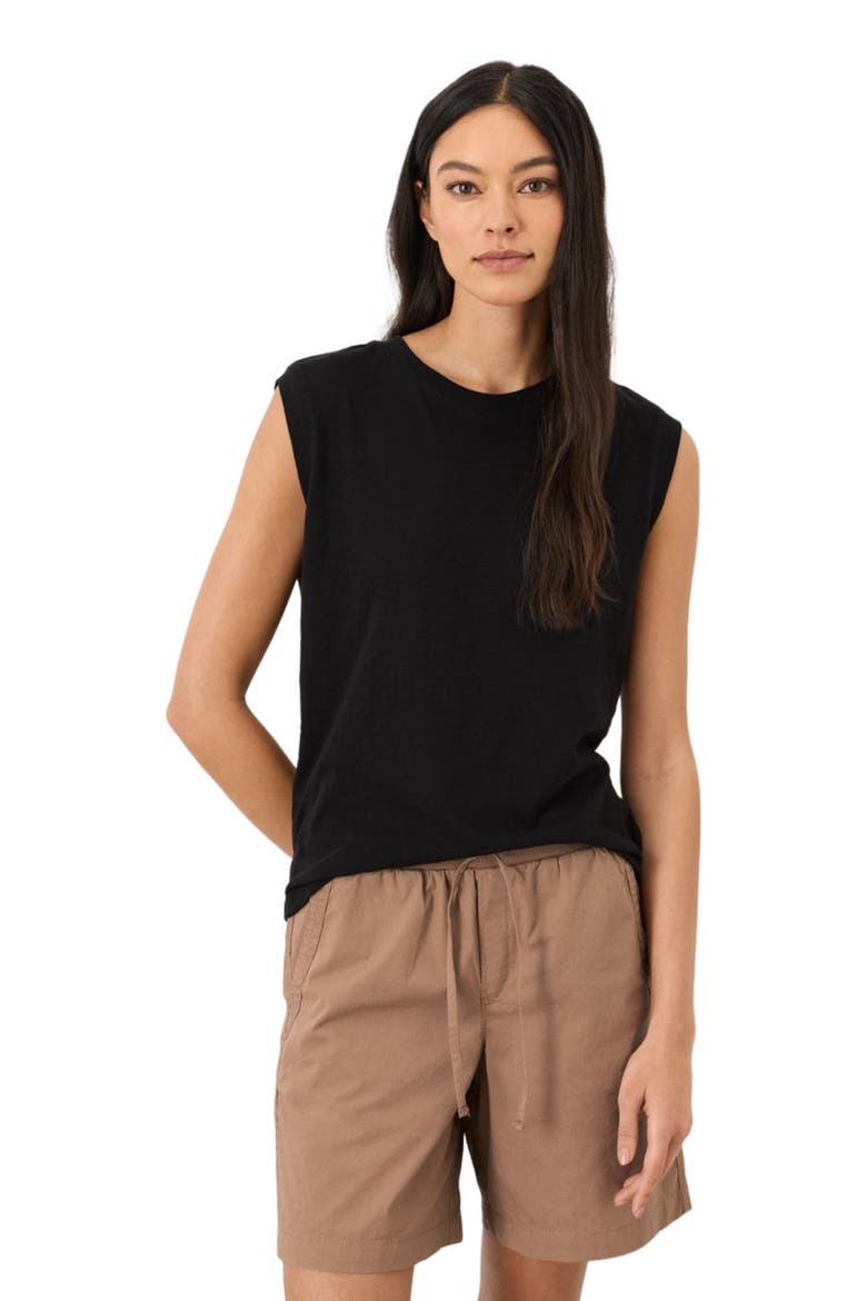 Organic Cotton Featherweight Slub Relaxed Muscle Tee, Alternate, color, Black