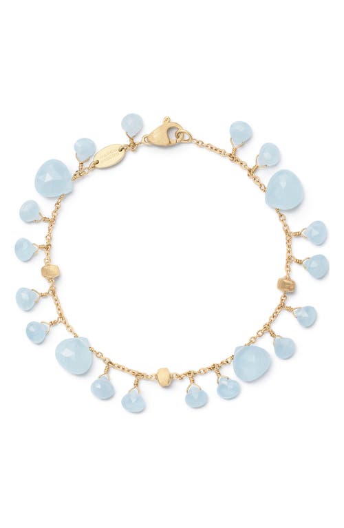 Marco Bicego Lunaria Aquamarine Bracelet in 18K Yellow Gold 