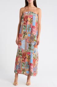 SUGARLIPS Melani Tropical Isabela Pleated Maxi Dress