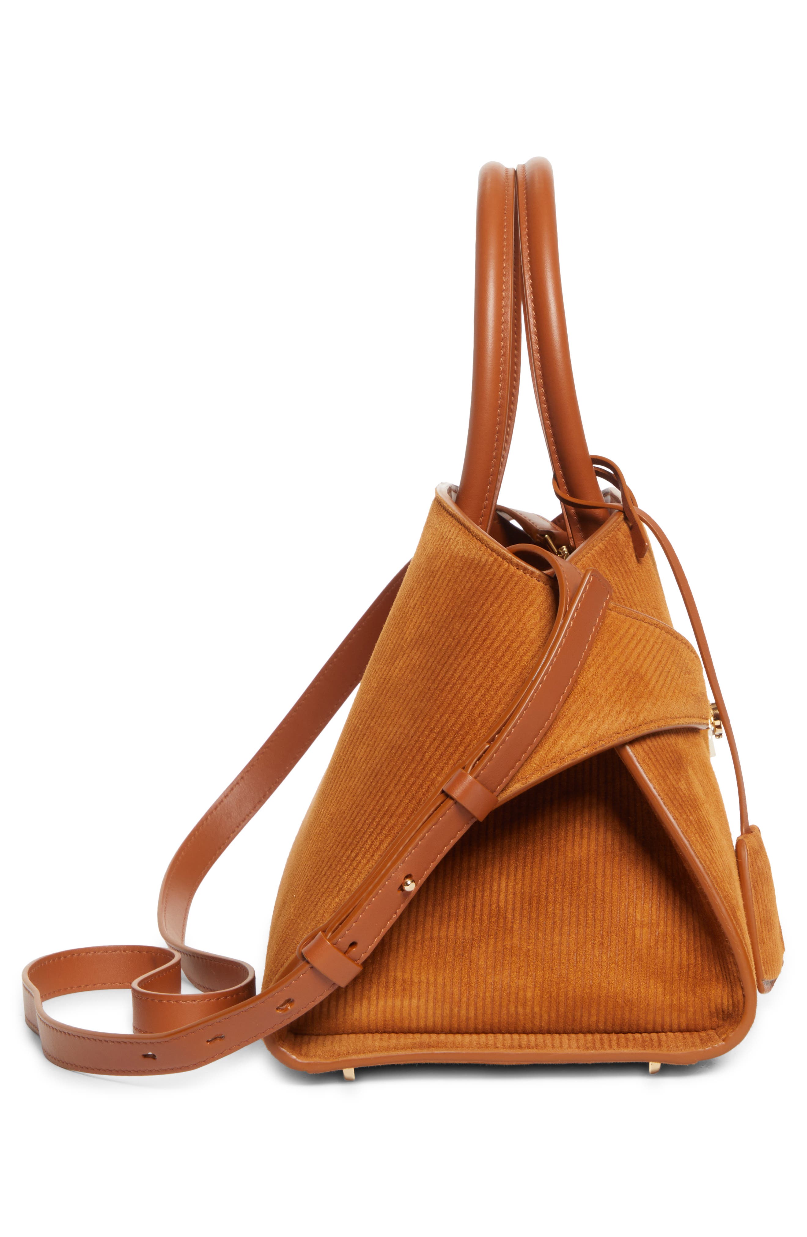 FERRAGAMO Hug Small Suede Top Handle Bag, Alternate, color, Naturale/ Resort