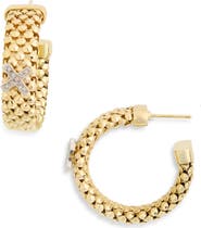 MESHMERISE Diamond Cross Hoop Earrings - 0.12ct.