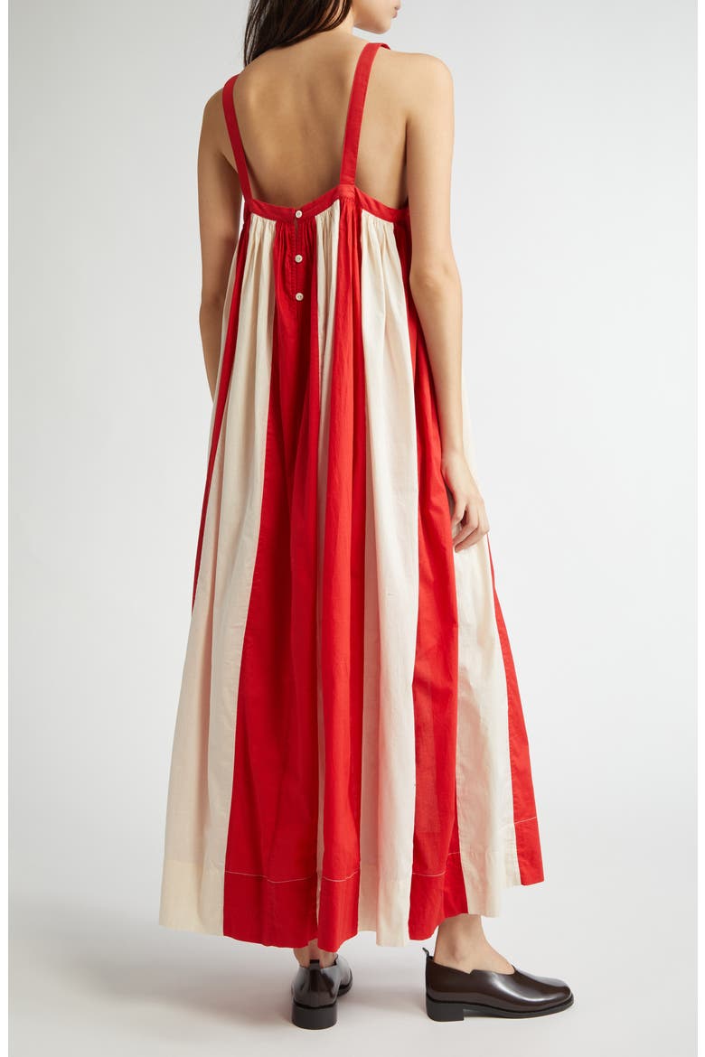 Liberty Stripe Cotton Maxi Dress, Alternate, color, RED/ WHITE