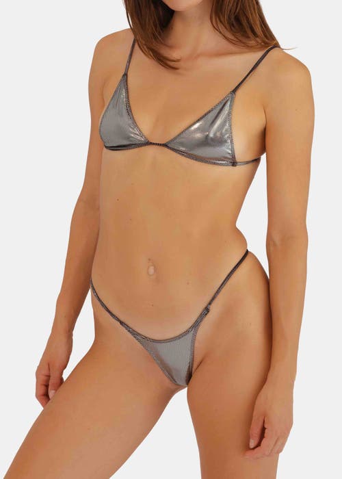 Minimale Animale Lucid Bijou Bikini Top in Silver at Nordstrom, Size Small