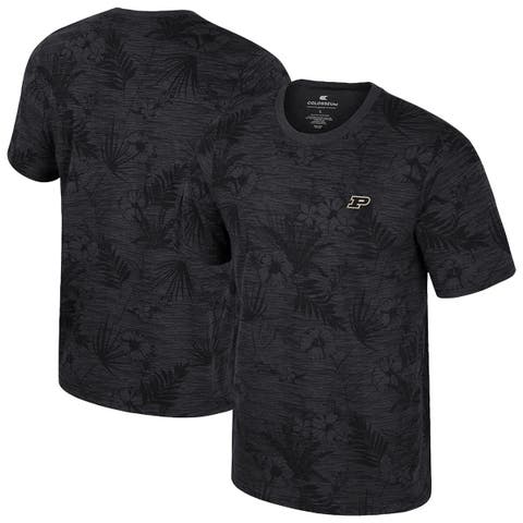 Men's Colosseum Black Purdue Boilermakers Floral Printed T-Shirt