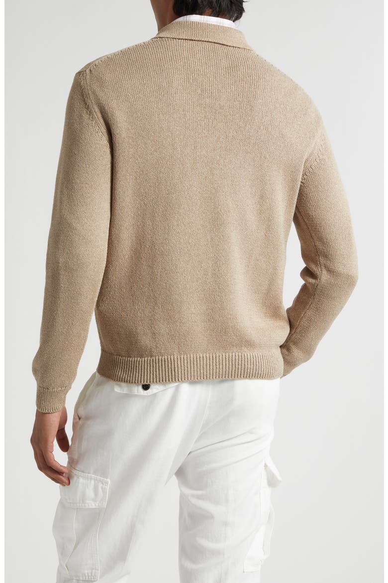 Cotton & Silk Polo Sweater, Alternate, color, 03 TAUPE