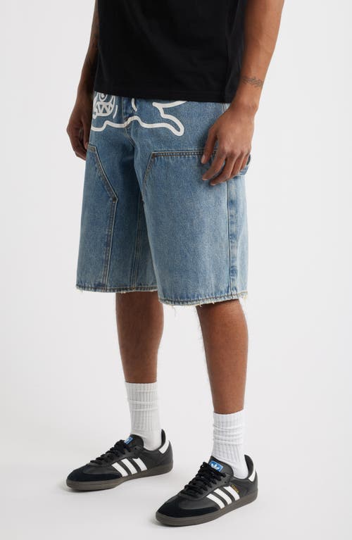 ICECREAM ICECREAM DOUBLE SCOOP DISTRESSED DENIM CARPENTER SHORTS