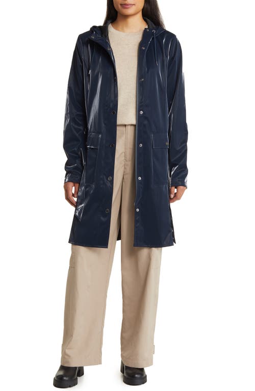 Rains Curve Waterproof Belted Jacket In Black