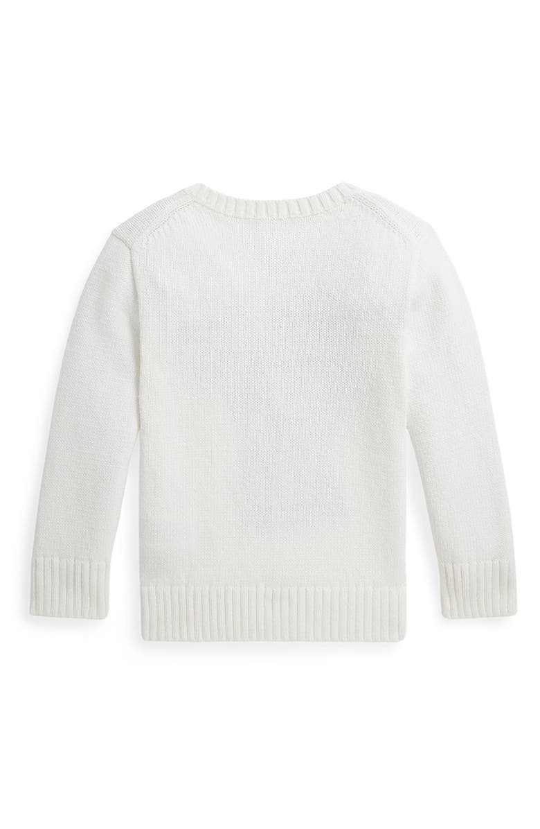 Polo Ralph Lauren Kids' Polo Bear Cotton Crewneck Sweater, Alternate, color, Deck Wash White