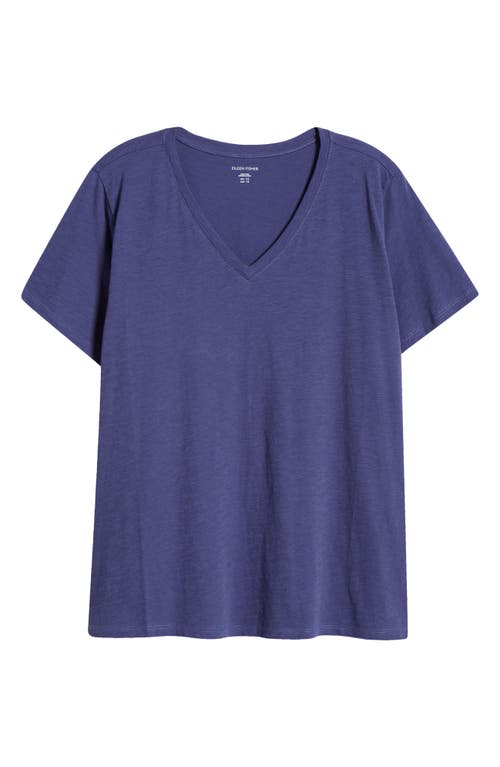 Eileen Fisher Easy V-neck Organic Cotton T-shirt In Bluette