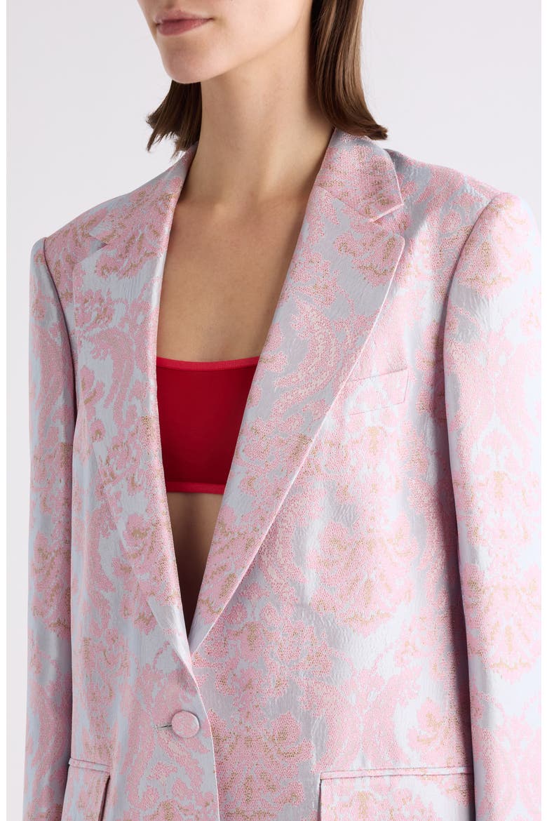 Blanchets Floral Jacquard Single Breasted Blazer, Alternate, color, LIGHT BLUE