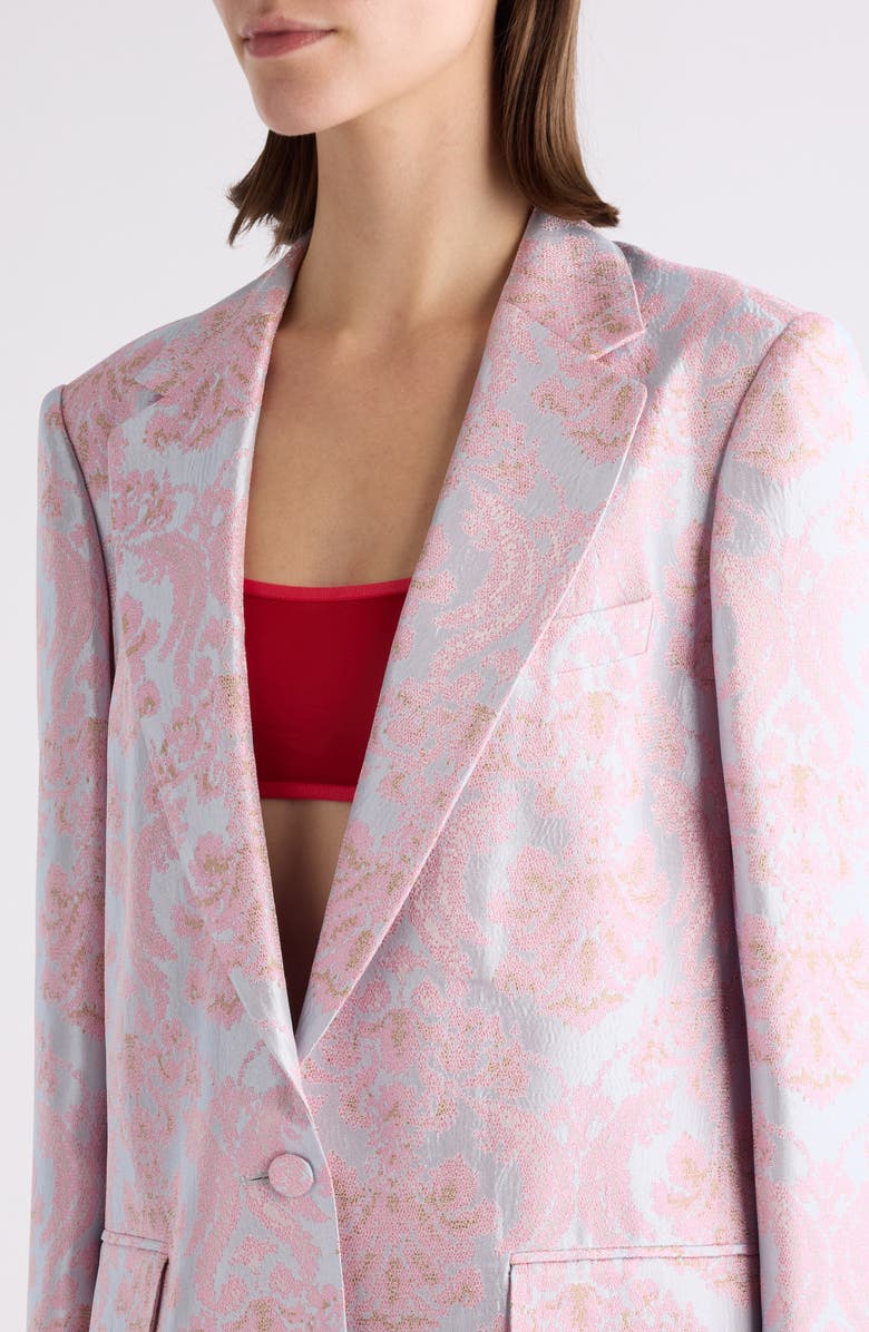 Dries Van Noten Blanchets Floral Jacquard Single Breasted Blazer, Alternate, color, 