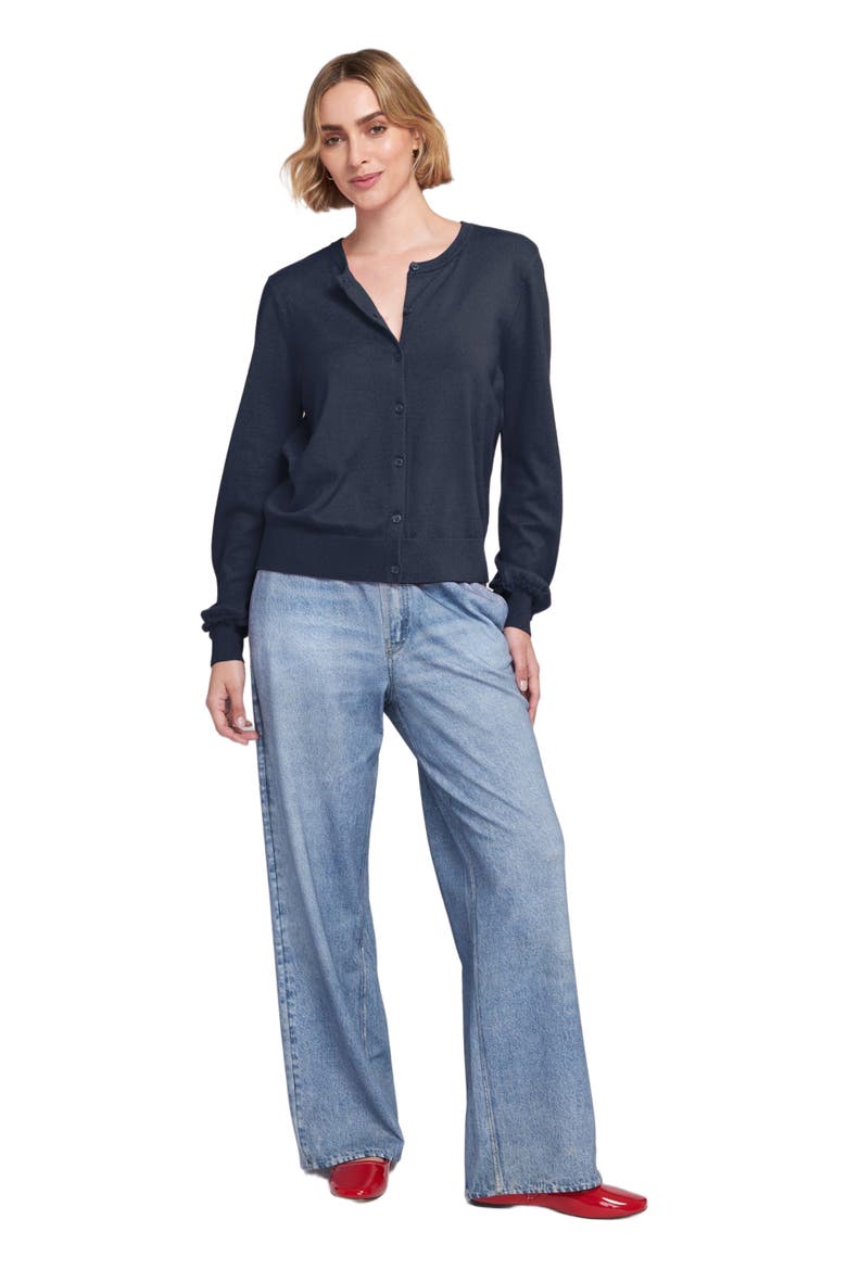 Fine Gauge Light Weight Cardigan Sweater, Main, color, Navy